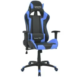 VidaXL Bürostuhl Gaming-Stuhl Neigbar Kunstleder Blau