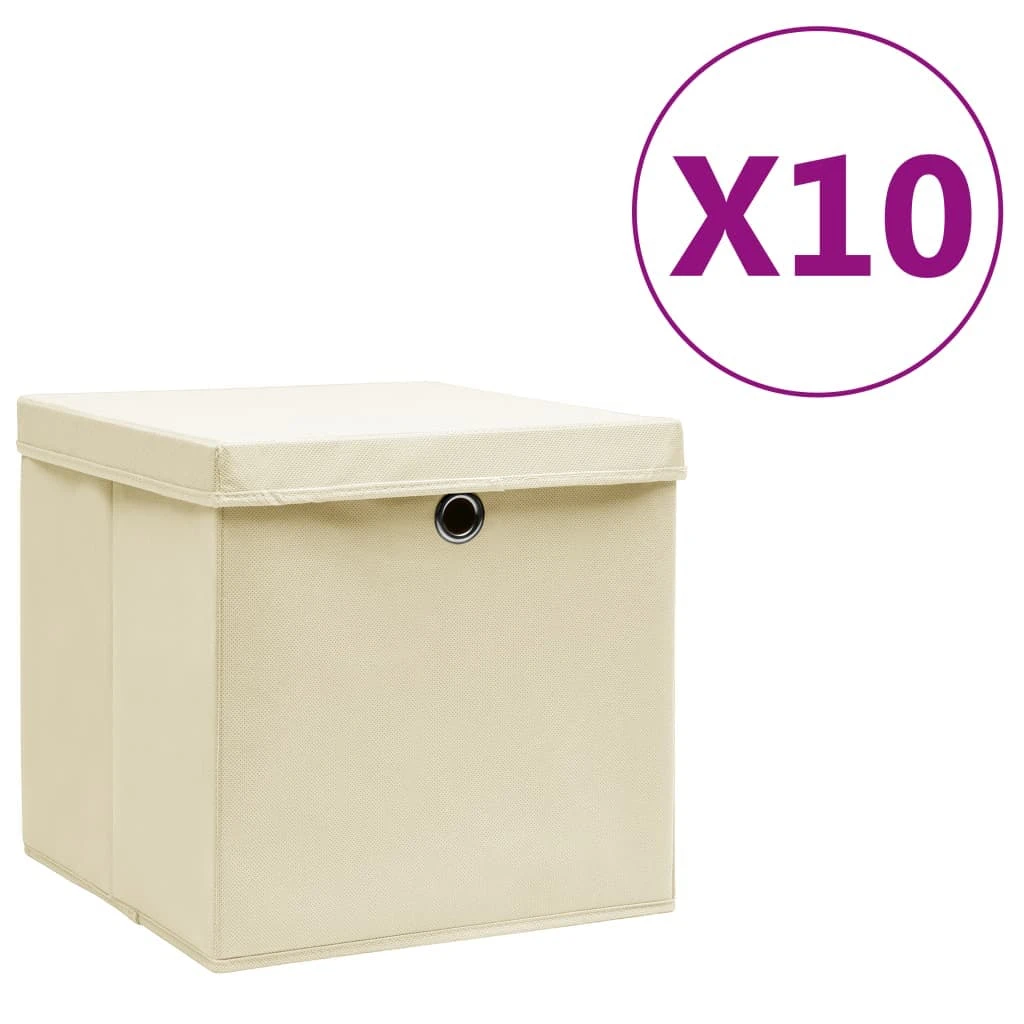 VidaXL Aufbewahrungsboxen 10 Stk. Vliesstoff 28x28x28 Cm Weiß 7 VidaXL Aufbewahrungsboxen 10 Stk. Vliesstoff 28x28x28 Cm Weiß – Bild 7