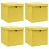 VidaXL Aufbewahrungsboxen Mit Deckel 4 Stk. Gelb 32×32×32cm Stoff