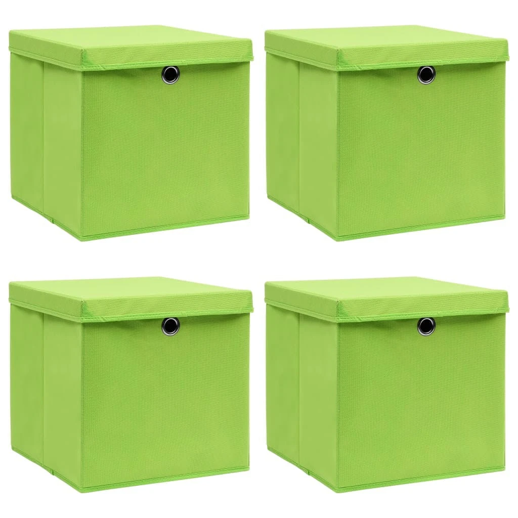 VidaXL Aufbewahrungsboxen Mit Deckel 4 Stk. Grau 32×32×32 Cm Stoff 3 VidaXL Aufbewahrungsboxen Mit Deckel 4 Stk. Grau 32×32×32 Cm Stoff – Bild 3