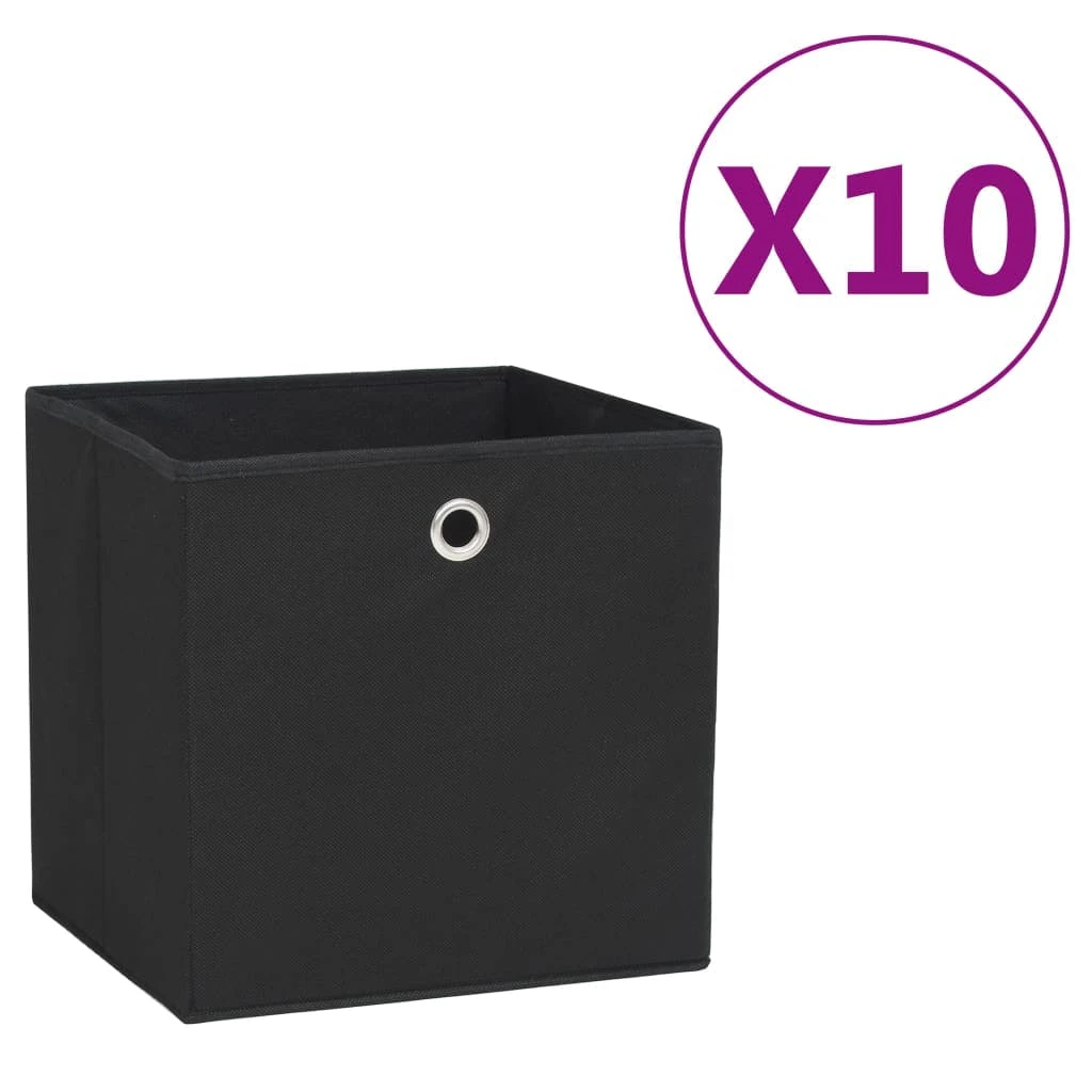 VidaXL Aufbewahrungsboxen 10 Stk. Vliesstoff 32 X 32 X 32 Cm Schwarz 3 VidaXL Aufbewahrungsboxen 10 Stk. Vliesstoff 32 X 32 X 32 Cm Schwarz – Bild 3