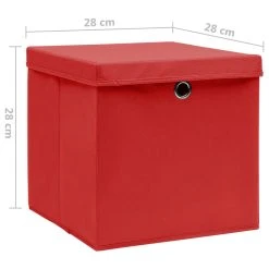 VidaXL Aufbewahrungsboxen Mit Deckeln 4 Stk. 28x28x28 Cm Rot -VidaXL shop 2da15569 1916 422e 9513 75413df5fc75
