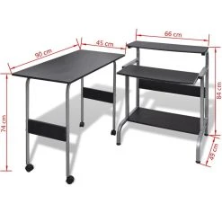 VIDAXL Computertisch Schreibtisch Computerwagen PC Tisch Bürotisch Schwarz -VidaXL shop 30302d4e 0836 4adb b731 83a9842b63f2