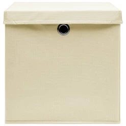 VidaXL Aufbewahrungsboxen Mit Deckeln 4 Stk. 28x28x28 Cm Creme -VidaXL shop 35010bce c143 47bf 9364 12a97165ddd2