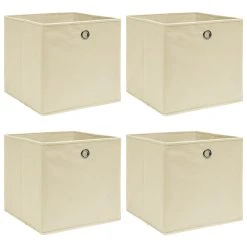 VidaXL Aufbewahrungsboxen 4 Stk. Creme 32x32x32 Cm Stoff