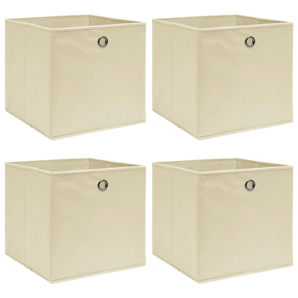 VidaXL Aufbewahrungsboxen 4 Stk. Creme 32x32x32 Cm Stoff 1 VidaXL Aufbewahrungsboxen 4 Stk. Creme 32x32x32 Cm Stoff