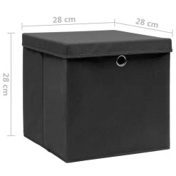 VidaXL Aufbewahrungsboxen Mit Deckeln 10 Stk. 28x28x28 Cm Schwarz -VidaXL shop 37f6f373 39e7 444d b141 2eb200c04a14