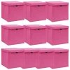 VidaXL Aufbewahrungsboxen Mit Deckel 10 Stk. Rosa 32×32×32cm Stoff