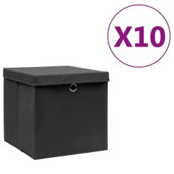 VidaXL Aufbewahrungsboxen Mit Deckeln 10 Stk. 28x28x28 Cm Gelb -VidaXL shop 4cac3e1a 0b01 4931 a04c e4720d885aa9 1