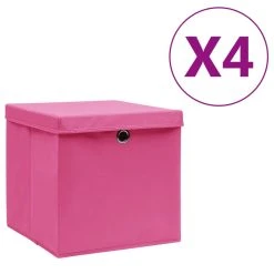 VidaXL Aufbewahrungsboxen Mit Deckeln 4 Stk. 28x28x28 Cm Blau -VidaXL shop 4e6c3045 ad05 4164 ad9b 7b39621318f4 6