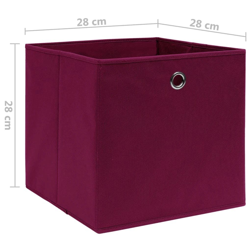VidaXL Aufbewahrungsboxen 10 Stk. Vliesstoff 28x28x28 Cm Dunkelrot 6 VidaXL Aufbewahrungsboxen 10 Stk. Vliesstoff 28x28x28 Cm Dunkelrot – Bild 6