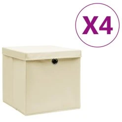 VidaXL Aufbewahrungsboxen 4 Stk. Creme 32x32x32 Cm Stoff 11 VidaXL Aufbewahrungsboxen 4 Stk. Creme 32x32x32 Cm Stoff -VidaXL shop 59dd259f ab2c 4511 96b1 02fbaa171d83