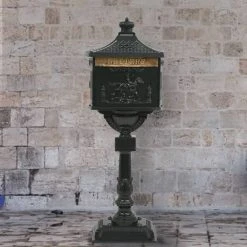 VidaXL Säulenbriefkasten Aluminium Vintage-Stil Rostfrei Schwarz -VidaXL shop 663a7fef bbdd 4f2b a4ca 16180df2b43b 3