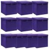 VidaXL Aufbewahrungsboxen Mit Deckel 10 Stk. Lila 32×32×32 Cm Stoff