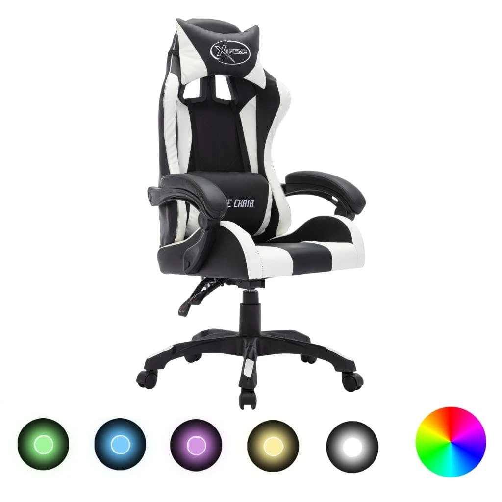 VidaXL Gaming-Stuhl Mit RGB LED-Leuchten Orange Und Schwarz Kunstleder 2 VidaXL Gaming-Stuhl Mit RGB LED-Leuchten Orange Und Schwarz Kunstleder – Bild 2