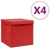 VidaXL Aufbewahrungsboxen Mit Deckeln 4 Stk. 28x28x28 Cm Rot