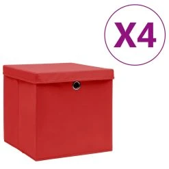 VidaXL Aufbewahrungsboxen Mit Deckeln 4 Stk. 28x28x28 Cm Blau -VidaXL shop 7193716c 3305 486f bdfe ae85f34838a4 4