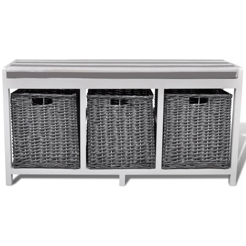 VIDAXL Truhenbank Ablagebank Sitzbank Aarau Weiß 2 VIDAXL Truhenbank Ablagebank Sitzbank Aarau Weiß – Bild 2