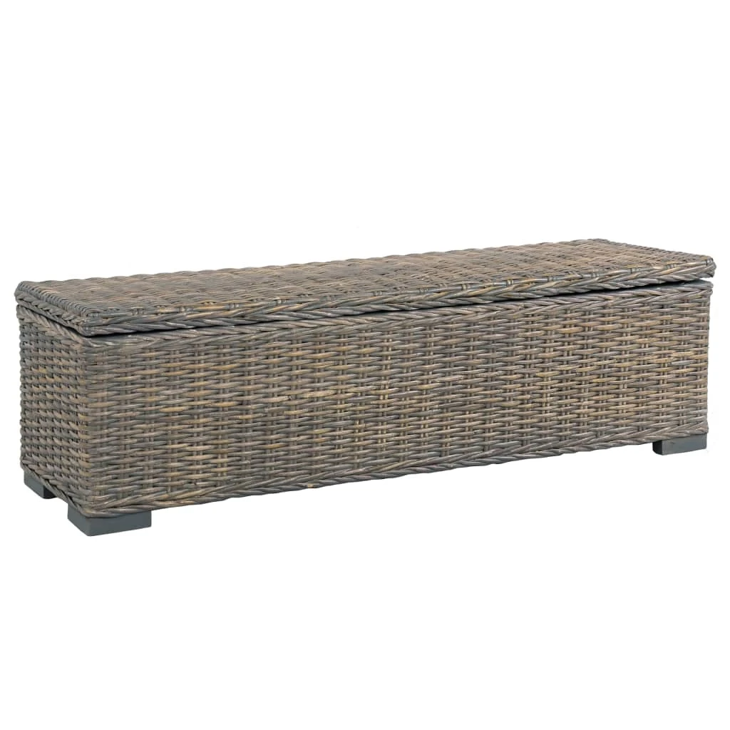 VidaXL Aufbewahrungsbox 120 Cm Schwarz Kubu-Rattan Massivholz Mango 3 VidaXL Aufbewahrungsbox 120 Cm Schwarz Kubu-Rattan Massivholz Mango – Bild 3