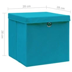 VidaXL Aufbewahrungsboxen Mit Deckeln 4 Stk. 28x28x28 Cm Babyblau -VidaXL shop 8d75d89e f431 4898 9c60 dc134cb070fa