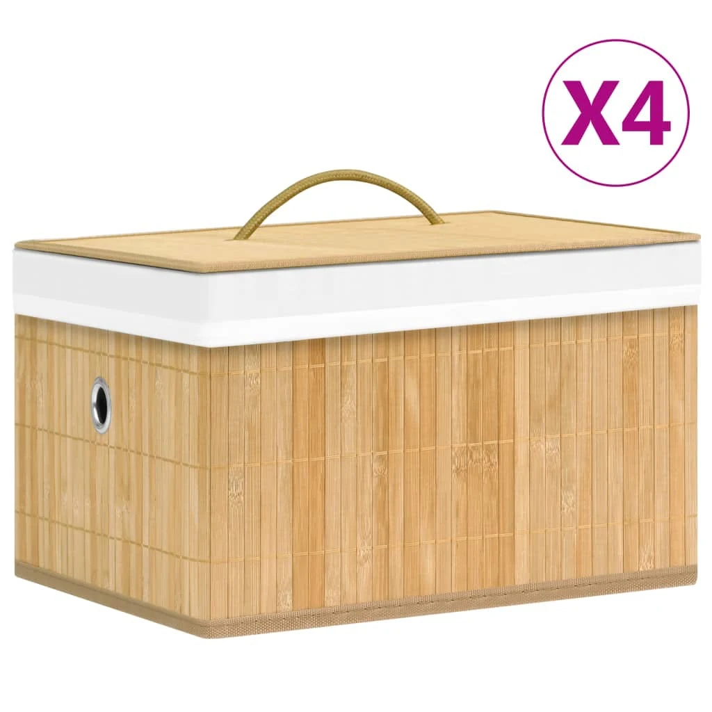 VidaXL Aufbewahrungsboxen 4 Stk. Creme 32x32x32 Cm Stoff 7 VidaXL Aufbewahrungsboxen 4 Stk. Creme 32x32x32 Cm Stoff – Bild 7