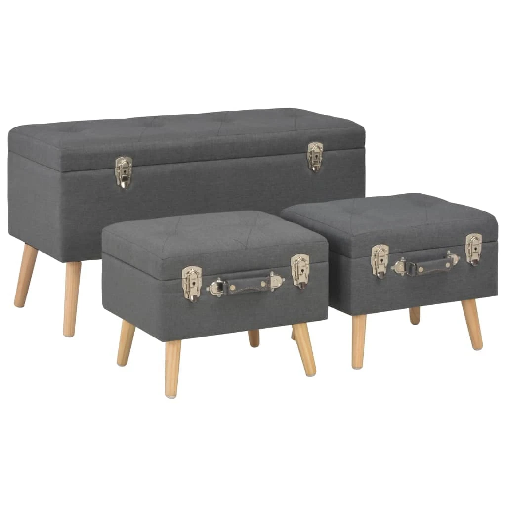 VidaXL Hocker Mit Stauraum 3 Stk. Hellbraun Kunstleder 3 VidaXL Hocker Mit Stauraum 3 Stk. Hellbraun Kunstleder – Bild 3