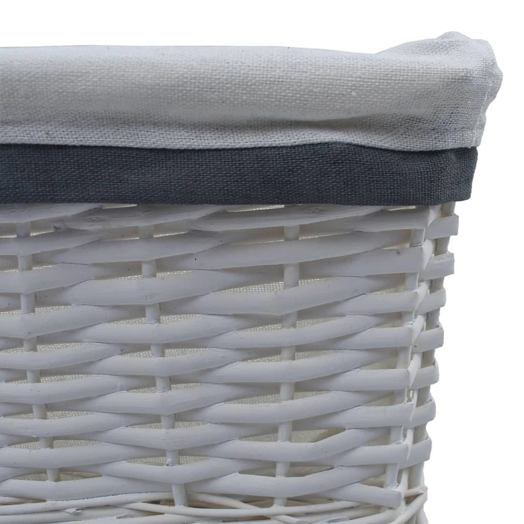 VidaXL 3-tlg. Stapelkorb-Set Weiß Weide 7 VidaXL 3-tlg. Stapelkorb-Set Weiß Weide – Bild 7