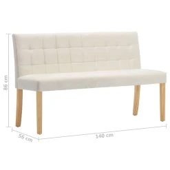 VidaXL Sitzbank 140 Cm Cremeweiß Stoff -VidaXL shop 94898b58 9df1 4109 9699 21c611adf563