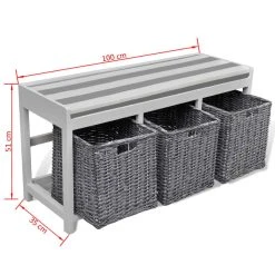 VIDAXL Sitzbank Kommode Truhenbank Kissen + 3 Körben Weiß 12 VIDAXL Sitzbank Kommode Truhenbank Kissen + 3 Körben Weiß -VidaXL shop 9a282314 ff28 4659 bf80 a049cbc45b38