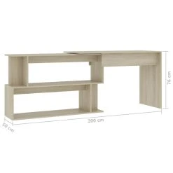 VidaXL Eckschreibtisch Sonoma-Eiche 200x50x76 Cm Spanplatte -VidaXL shop 9c086053 91b7 4abf 9274 d20b6762b507