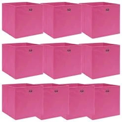 VidaXL Aufbewahrungsboxen 10 Stk. Rosa 32×32×32 Cm Stoff