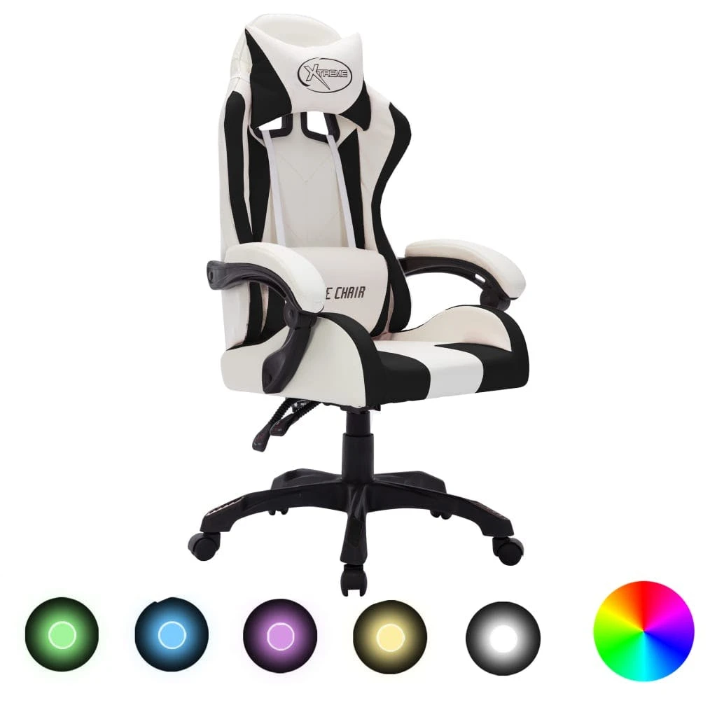 VidaXL Gaming-Stuhl Mit RGB LED-Leuchten Orange Und Schwarz Kunstleder 3 VidaXL Gaming-Stuhl Mit RGB LED-Leuchten Orange Und Schwarz Kunstleder – Bild 3
