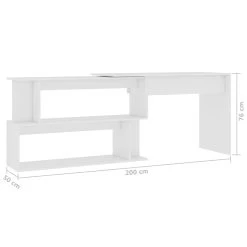 VidaXL Eckschreibtisch Weiß 200x50x76 Cm Spanplatte 12 VidaXL Eckschreibtisch Weiß 200x50x76 Cm Spanplatte -VidaXL shop ba00ba33 412e 473f 9b8b 5cb43fd97593