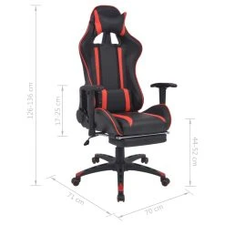 VidaXL Neigbarer Racing-Bürostuhl Mit Fußstütze Rot -VidaXL shop bf92adc7 d3bc 4ace 8292 395eddea037f