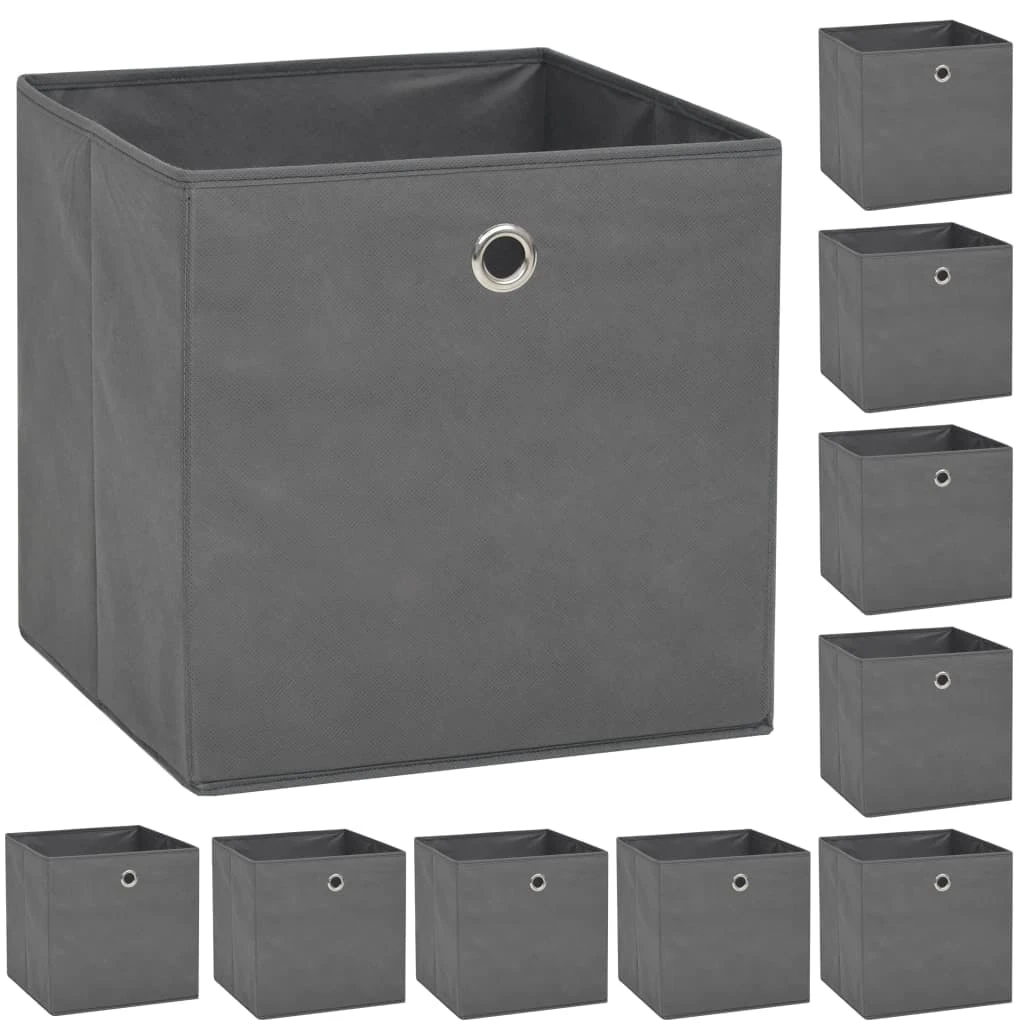 VidaXL Aufbewahrungsboxen 10 Stk. Vliesstoff 32 X 32 X 32 Cm Schwarz 2 VidaXL Aufbewahrungsboxen 10 Stk. Vliesstoff 32 X 32 X 32 Cm Schwarz – Bild 2
