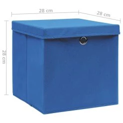 VidaXL Aufbewahrungsboxen Mit Deckeln 4 Stk. 28x28x28 Cm Blau -VidaXL shop c0c6f5f4 2498 4e64 aa32 392a59cf4db9
