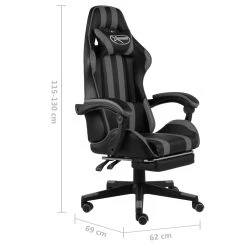 VidaXL Gaming-Stuhl Mit Fußstütze Schwarz Und Grau Kunstleder -VidaXL shop ca865ea1 7133 4ce2 ad0a 9aeef79468f6
