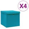 VidaXL Aufbewahrungsboxen Mit Deckeln 4 Stk. 28x28x28 Cm Babyblau