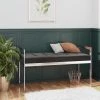 VidaXL Bank 97 Cm Grau Samt Und Edelstahl