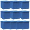 VidaXL Aufbewahrungsboxen Mit Deckel 10 Stk. Blau 32×32×32 Cm Stoff