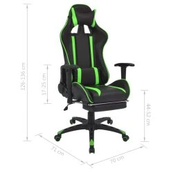 VidaXL Neigbarer Racing-Bürostuhl Mit Fußstütze Grün 12 VidaXL Neigbarer Racing-Bürostuhl Mit Fußstütze Grün -VidaXL shop ed8c7114 dca7 4689 a2ed 9872d6c9b62e