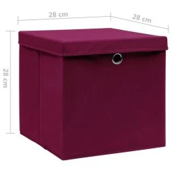 VidaXL Aufbewahrungsboxen Mit Deckeln 10 Stk. 28x28x28 Cm Dunkelrot -VidaXL shop ee752d03 8755 4056 94d1 ac79734aae60