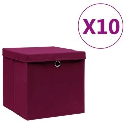 VidaXL Aufbewahrungsboxen Mit Deckeln 10 Stk. 28x28x28 Cm Schwarz -VidaXL shop f7059a8f 9d29 44f7 a068 bd750746a0cb 3