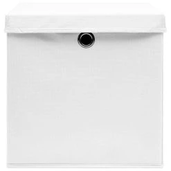 VidaXL Aufbewahrungsboxen Mit Deckeln 4 Stk. 28x28x28 Cm Weiß -VidaXL shop fbabb34c d2f1 44b1 822f 3d00ac2ff922