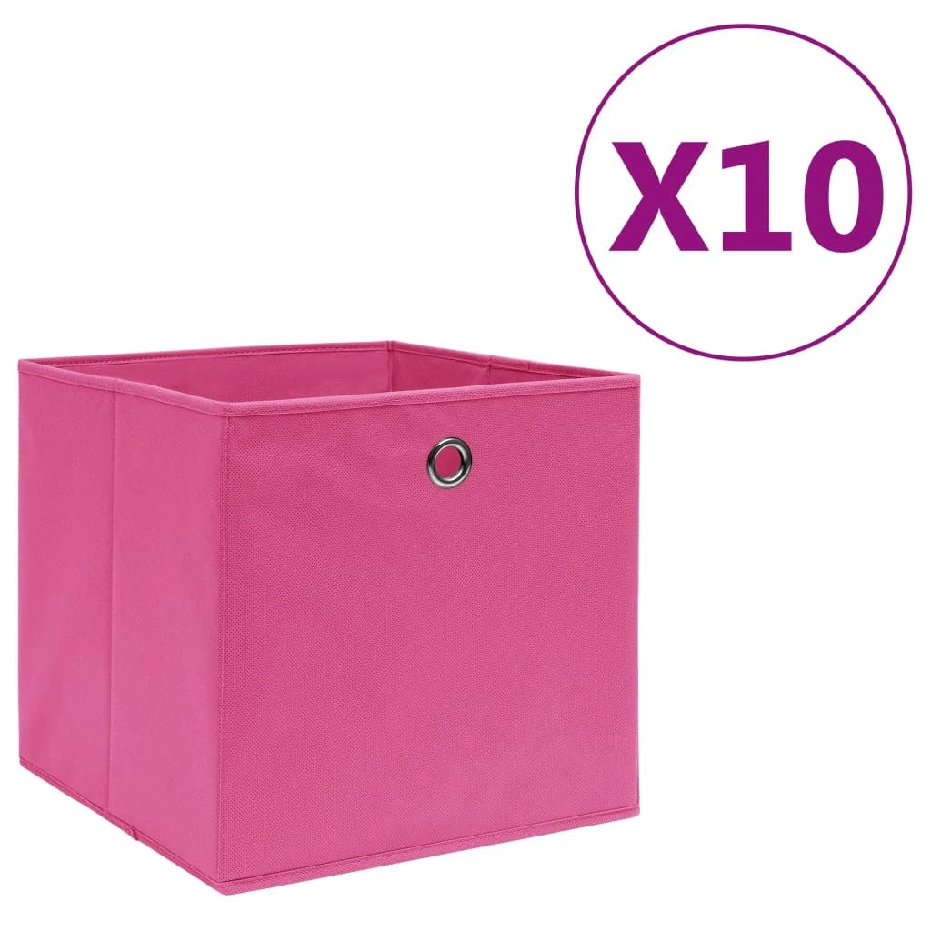 VidaXL Aufbewahrungsboxen 10 Stk. Vliesstoff 28x28x28 Cm Rosa 1 VidaXL Aufbewahrungsboxen 10 Stk. Vliesstoff 28x28x28 Cm Rosa