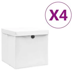VidaXL Aufbewahrungsboxen Mit Deckeln 4 Stk. 28x28x28 Cm Dunkelrot -VidaXL shop fe91bcf3 3a52 48e4 be57 bccdf2c4bd06 2