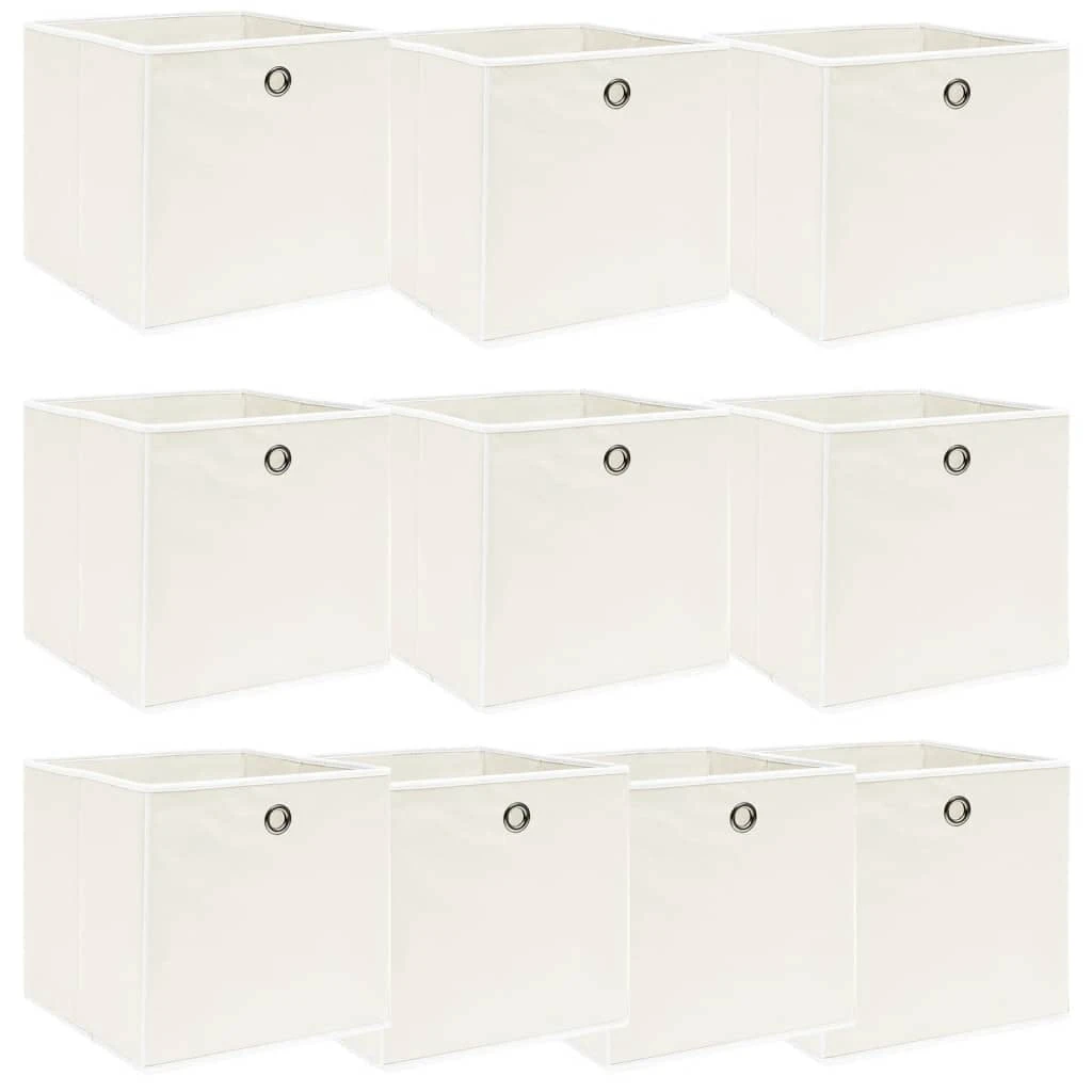VidaXL Aufbewahrungsboxen 10 Stk. Weiß 32×32×32 Cm Stoff 1 VidaXL Aufbewahrungsboxen 10 Stk. Weiß 32×32×32 Cm Stoff